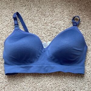 Bravado Plunge Nursing Bra Blue Size Large